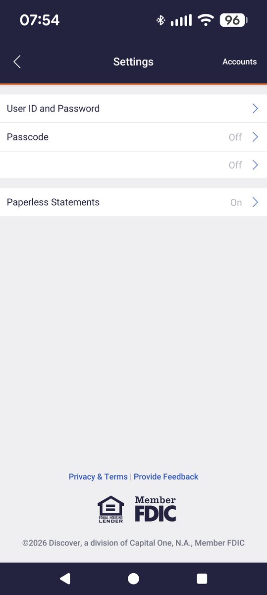 DukeOfNE's tweet photo. Hey @Discover I can't use the Pin or fingerprint/faceID on the app for Android. It crashes the app when I try to use the settings. I also can't use my devices saved login information. I have to manually type out my username. I am disabled and want it fixed. Support is useless. https://t.co/dfzo4P1MnG
