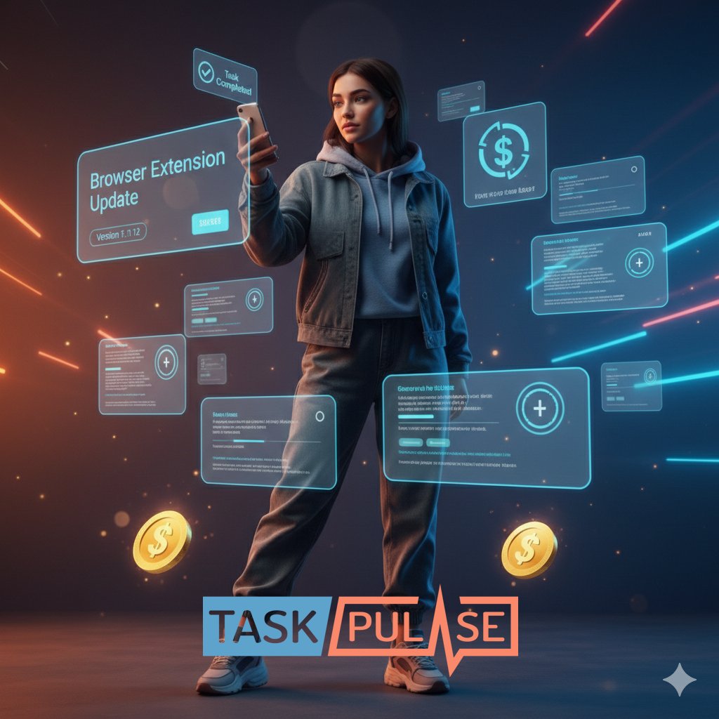 task_pulse's tweet photo. 🔧 We’ve updated the TaskPulse browser extension.

It’s now simpler and more reliable, helping ensure tasks run correctly across the platform.

New to TaskPulse? This update is a great place to start. 🚀

https://t.co/8ztVyB7vkz https://t.co/clC1Yfl0aC
