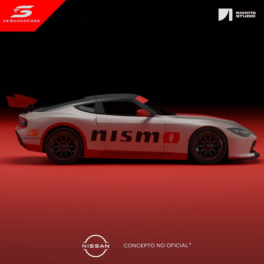 MarioPotee's tweet photo. Nissan Z Nismo — V8 Supercars concept.
El Z reinterpretado bajo la silueta y proporciones del Supercars Championship: carrocería ensanchada, postura baja y aerodinámica funcional.
Un coupé compacto adaptado al formato de turismo V8
#NISSAN #v8supercars #Znismo https://t.co/ziHeSGHY7U