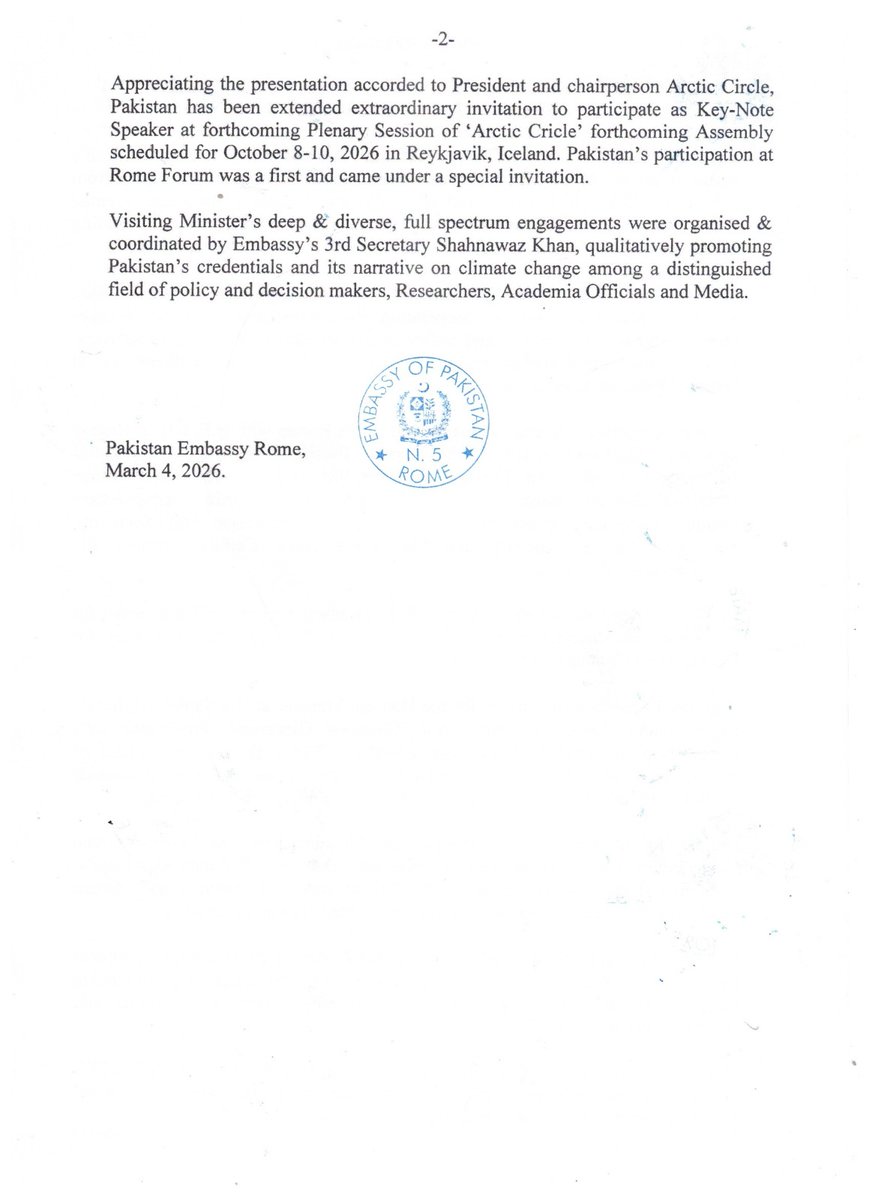 Pakistan Embassy Italy tweet media