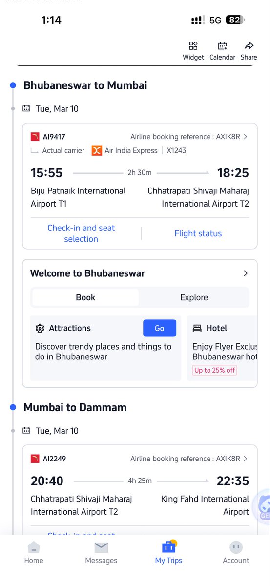 PGochhayat's tweet photo. @AirIndiaX @airindia 

Please update  the below scheduled flight status on 10th march from Bhubaneswar to Mumbai to Dammam, Saudi Arabia due the current situation.

My India number is +91 96923 62549. https://t.co/DsmBeRLqAN