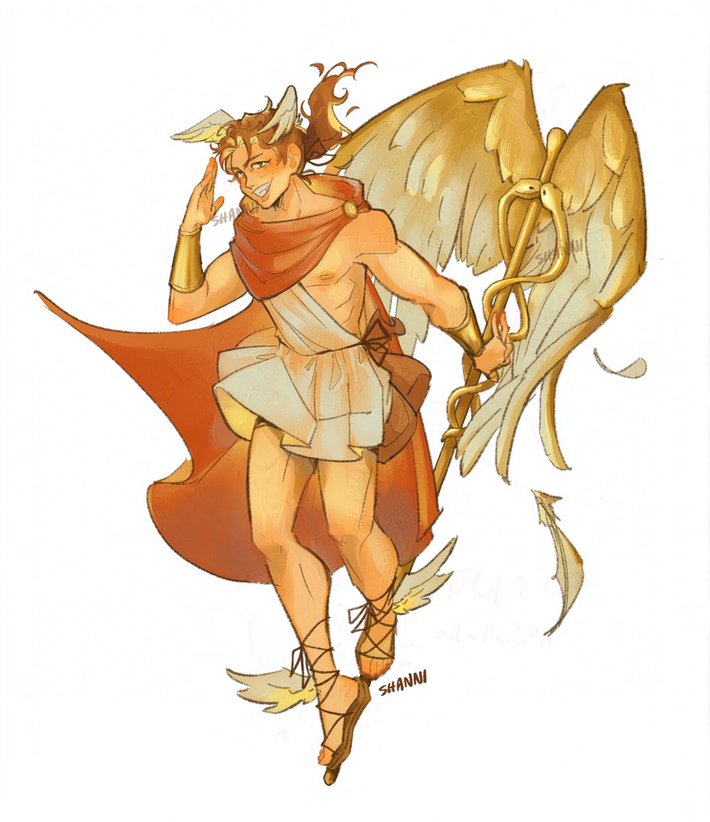 shanni_99's tweet image. Someone who's not afraid to send a message😉

drawn for a local fan event!
#Hermes #Epicthemusical