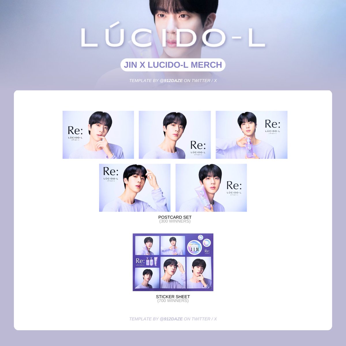 Updated Jin x Lucido-L brand collaboration merch template! Did I