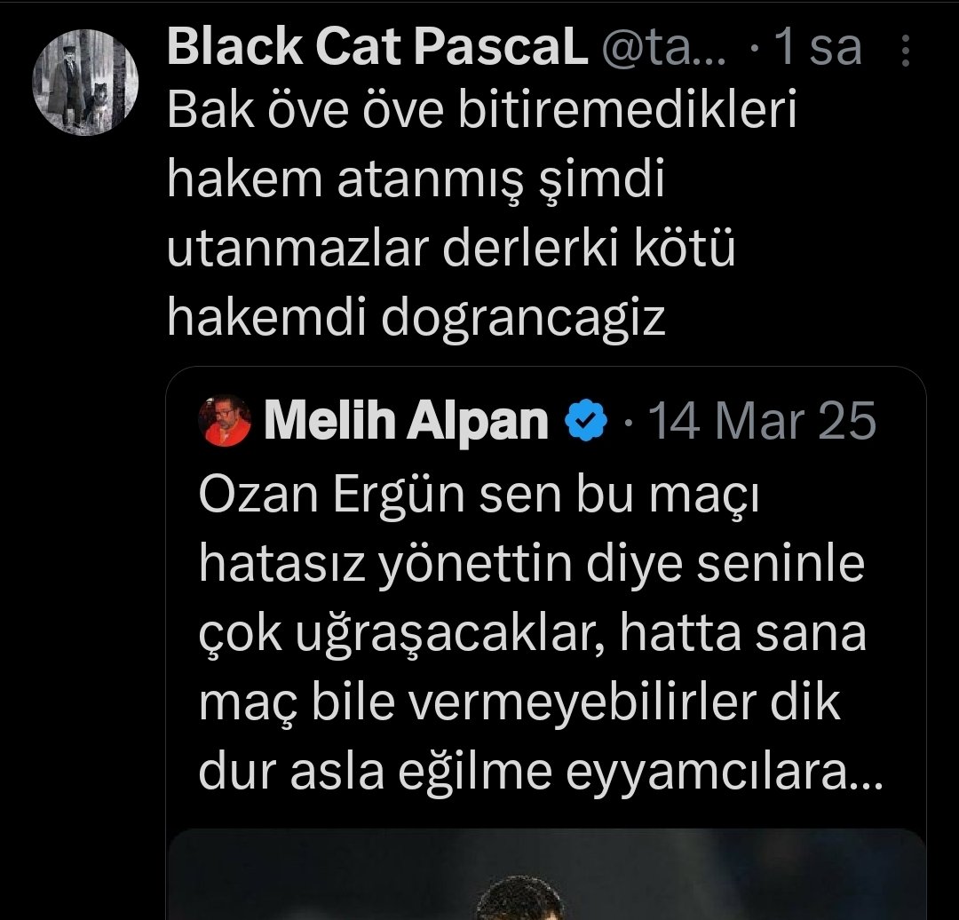 melihalpan's tweet photo. Şimdi akıllarınca bu 2 klavye çocuğu 2025 yılında Ozan  Ergün ile attığım tweetle beni hedef gösteriyorlar... Araştırmadan benim ne yaptığımı bilmeden ahkam kesiyorlar...
1.cisi 14 Mart 2025 yılında atılan bu tweet Ozan Ergün'ün Süper ligde yönettiği ilk maçtı... Ortaya düdük çalınan bir maçtı yeni bir hakem olduğundan eytam yapmadığı için Türk futbolu adına sevindim ve tweet içeriğinde olduğu gibi hakeme diğer hakemler gibi olmaması temennisi var. Ama Ozan Ergün daha sonra yönettiği maçlarda belki hatalar yaptı belki günün şartlarına uydu bilemem ama daha sonraki tweetlerimle kendisini eleştirmişim... Beni akıllarınca linçletmek isteyen kişilere sormak lazım eğer gerçekten Bjkliyseniz hakemden neden şikayet ediyorsunuz Ozan Ergün Beşiktaşın 5 maçını yönetmiş 3ünü kazanmış 2sinde beraberlik almışsınız yenilginiz yok utanmanız yok