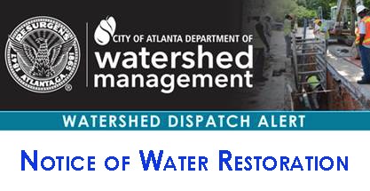 ATLWatershed's tweet photo. Last night at 12:34 AM, Department of Watershed Management crews interrupted water service to make an emergency repair. This morning at 1:43 AM, water service was restored to 960 Spring St NW and the surrounding areas. #DWMatWork #ATLWatershed @ATLFireRescue https://t.co/mkY4hdO8P2