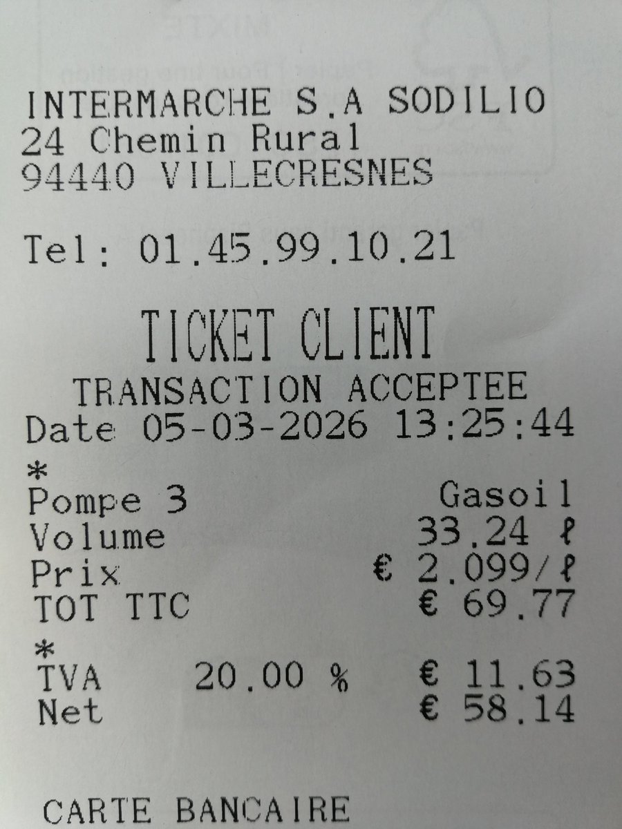 G_mat_i's tweet photo. Quand des adhérents @intermarche profitent des événements liés à #Iran et au #MoyenOrient pour augmenter de manière abusive le prix de l' #energie : 2.099€/l de #gasoil.

C'est juste scandaleux.

Surtout pour un groupe prétendant agir pour le pouvoir d'achat.

Une honte https://t.co/CSdI78ODiJ