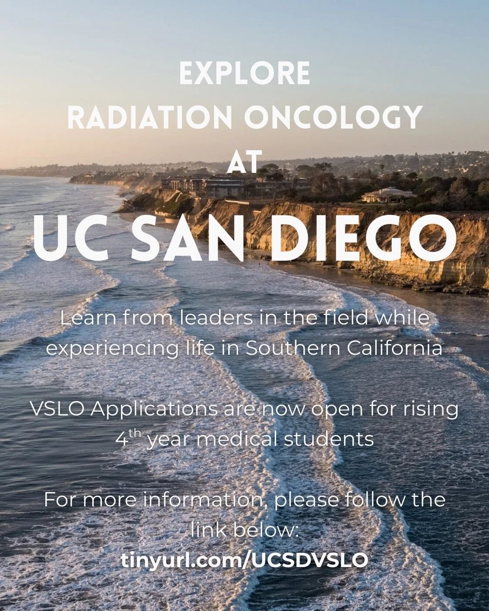 ProtoOncoGeneMD's tweet photo. Sun, medicine, and mentorship. ☀️ Come rotate with us to learn about radiation oncology from world-class leaders while experiencing life in San Diego! More info here https://t.co/dVIPWEjlLm https://t.co/EZ2aNSxGFt