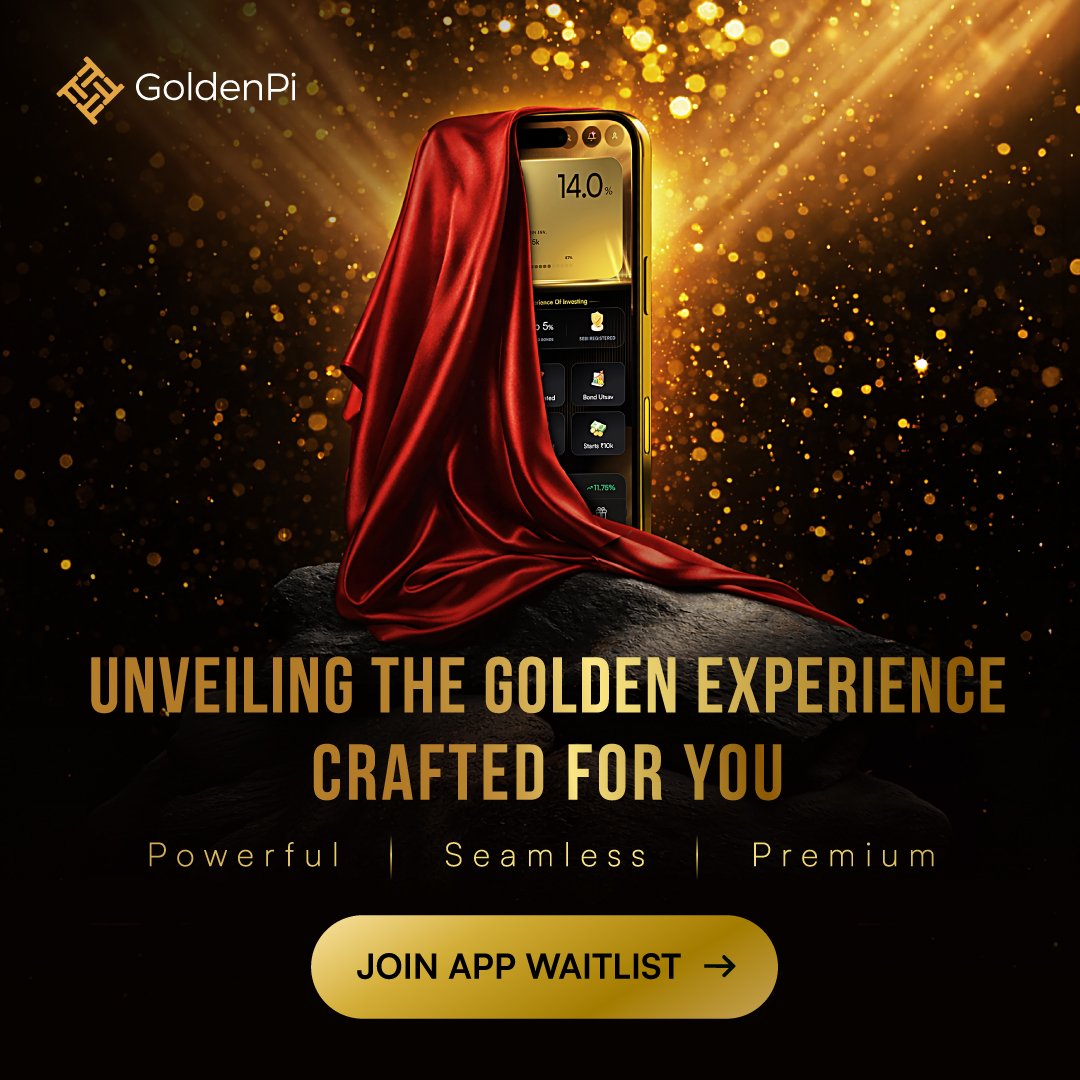 GoldenPiTech's tweet photo. 26.9K are already in
The future of bond investing is here:
1. Top 5% curated bonds.
2. ₹5,500+ Cr facilitated.
3. 15L+ investors trust us.
App launching soon
Join the waitlist: https://t.co/GYVk4oQ0oX
#launchingsoon #jointhewaitlist #applaunch #comingsoon #goldenpi https://t.co/1ENQJ6N7Z9