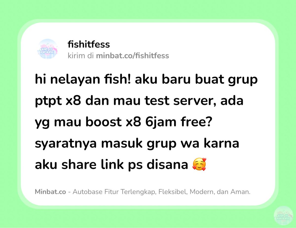 FISH IT FESS ‼️ WTT CANTUMIN UNAME tweet media