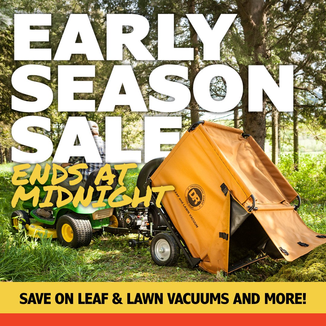 ‼️⏰ Early Season Sale Ends at Midnight! Bring home our best deals this year on Leaf &amp; Lawn Vacs, Field &amp; Brush Mowers, and MORE!
bit.ly/4dbiuql