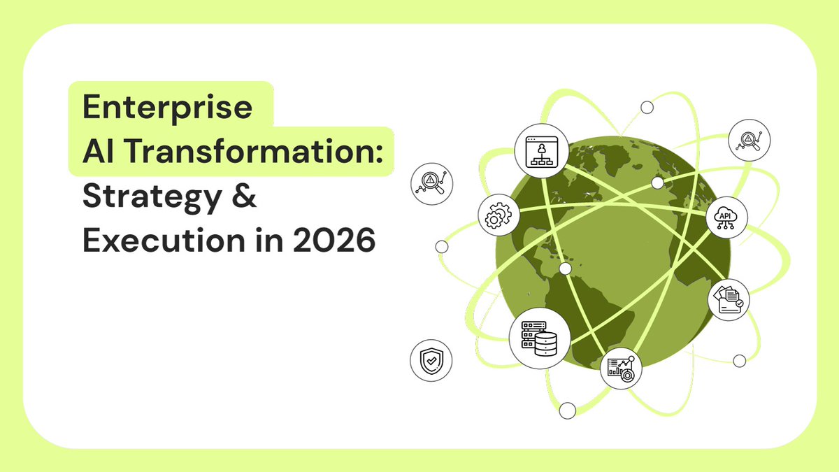 GydeAI's tweet photo. Most organizations don’t struggle to start with AI.

They struggle when AI has to run inside their systems, data &amp; workflows.

That’s where #AITransformation actually gets tested.

Explore how enterprises can move from AI strategy to execution in 2026👉 https://t.co/UjaAi6zCEK https://t.co/BV6Dro1Bhc