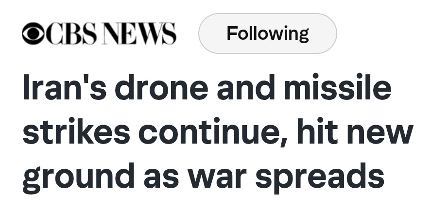 News is calling it exactly right: they're continuing and now hitting 'new ground' as this war spreads fast across the Middle East.
Today Tehran took it north for the first time — Iranian drones slammed into Azerbaijan's Nakhchivan airport terminal and crashed near a school,