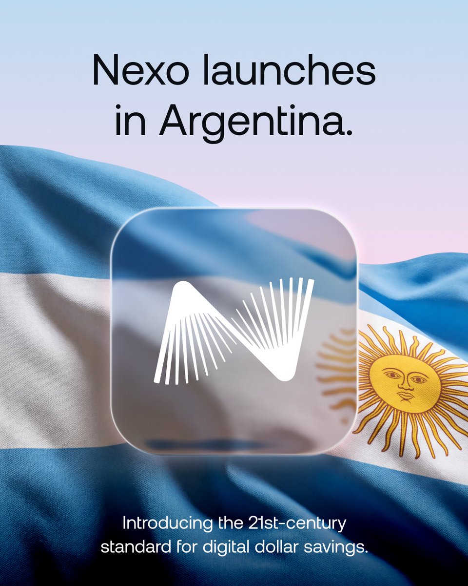 Nexo's tweet photo. Nexo officially launches in Argentina.

The 21st-century time deposit arrives in a market that has long understood the value of saving in hard currency.

As the world’s second-largest crypto lender, we enter the market following our acquisition of @buenbit.