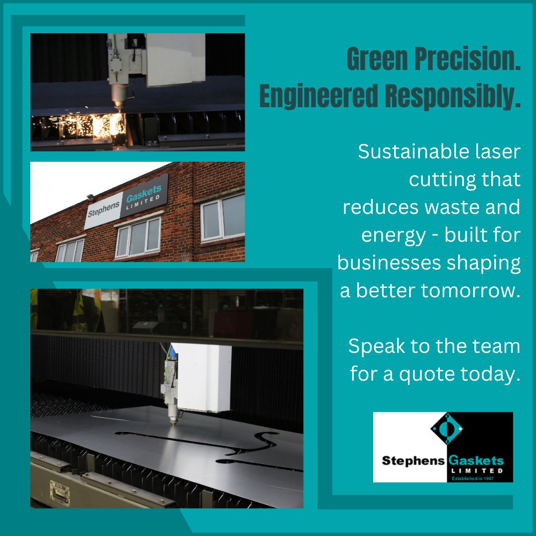 stephensgaskets's tweet image. Laser cutting just got greener.

Stephens Gaskets delivers precision + sustainability.

Explore more: stephensgaskets.co.uk/laser-cutting

#StephensGaskets #EcoInnovation #LaserCutting