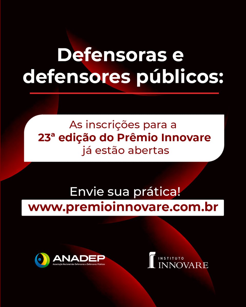 Já estão abertas as inscrições para a 23ª edição do Prêmio Innovare. Se você faz parte de uma iniciativa que transforma o sistema de Justiça no Brasil, este é o momento de ser reconhecido(a) nacionalmente. 
Não fique de fora da maior premiação da Justiça brasileira.