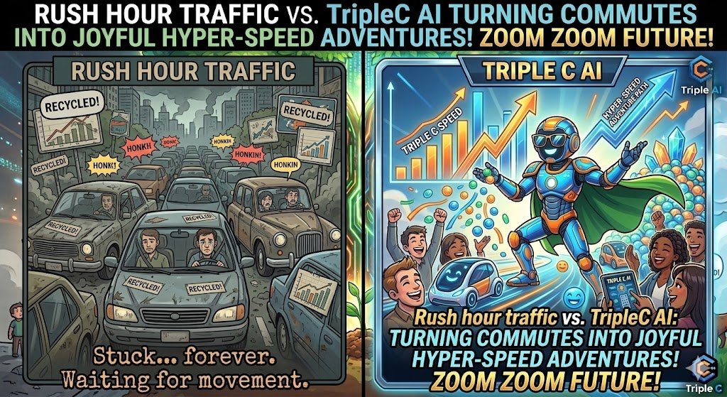 TripleC_AI's tweet photo. AI transit trailblazers zooming us to seamless, speedy futures! 🚀 

TripleC optimizes routes with on-chain efficiency for journeys that joyride through innovation. 

Ride the wave—where to next? #AITransitThrill #TripleC https://t.co/foruYhDpO4
