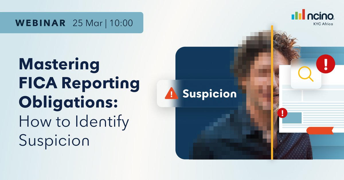 go_legal's tweet image. Join the nCino KYC webinar to learn how to identify suspicious transactions, understand your FICA reporting obligations, and avoid costly sanctions. @ncino #KYC #duediligence #FICA #legalpractice #MoneyLaundering #TerroristFinancing
golegal.co.za/mastering-fica…