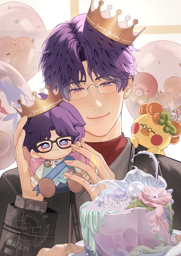 「同じ顔になってるね☺️」
ホムラ お誕生日おめでとう！

#恋と深空 
#夕晴れに向かってイラスト