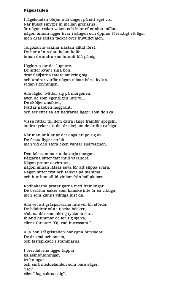 c_dahlstrom's tweet photo. Jag har testat något nytt och skrivit en godnattsaga som heter Fågelstaden. Den finns nu som ljudbok på Spotify. Ni som har småbarn får väldigt gärna prova den vid läggdags och se om den fungerar!

Ni kan läsa hela sagan i bilderna. https://t.co/UwMHoz6D2l