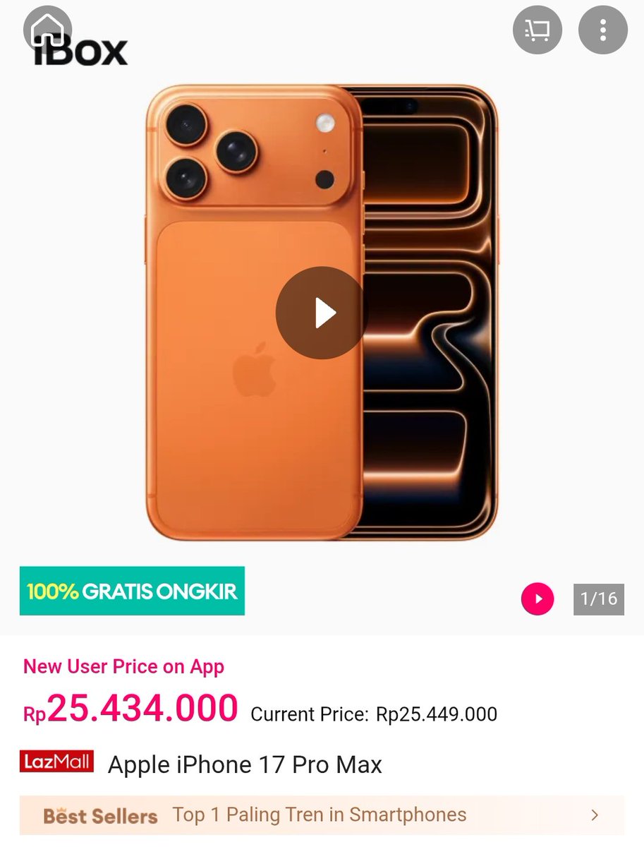 jaarej44's tweet photo. Banyak yang lagi bahas IPhone 17 Diskon, ternyata di Lazada ada promo klaim bonus 2x memory upgrade juga. Lumayan banget kalau dapet dealnya. Cek di sini: https://t.co/iruLrnisH3 https://t.co/rPui1nS4Xt