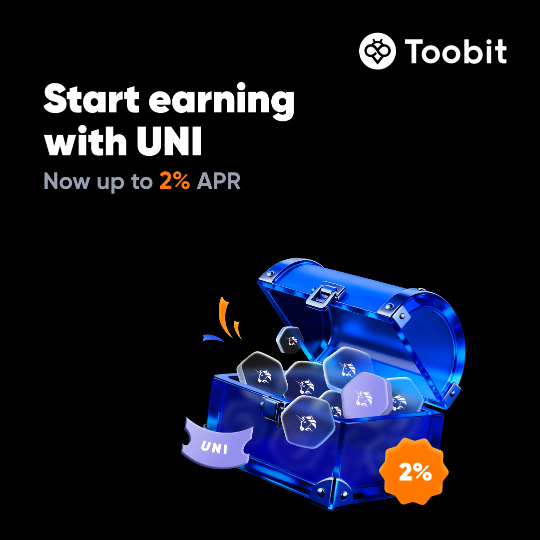 🚀 Toobit now supports UNI Flexible Earn! 🎉 Earn up to 2% APR on your idle UNI with NO lock-up period. Flexible, fast, and easy to redeem - subscribe now! 💸 

More 👉 bit.ly/4b8g0d1

#ToobitFlexibleEarn #UNI #CryptoYield #EarnOnYourAssets