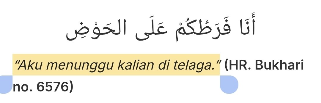 dan inget Nabi ﷺ pun juga beri pesan, pas beliau sebelum meninggal bakal nunggu aku, kamu, kalian dan kita semua ummatnya di telaganya di akhirat 🥺🥺

mangkanya gaada alesan untuk ga cinta beliau, meskipun cinta kita ke beliau melebihi cinta kita terdahap diri kita sendiri 🥹