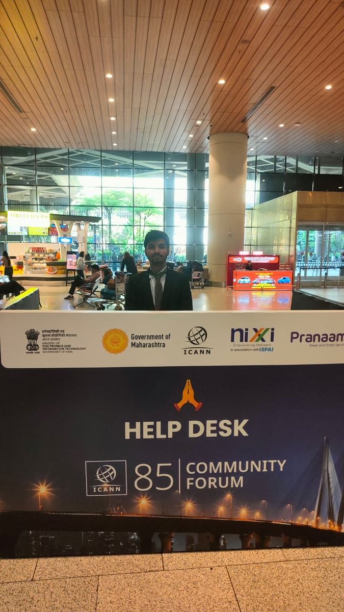 inregistry's tweet image. Need assistance upon arrival for ICANN85 Community Forum?
Visit our help desk at the International Arrival Terminal, Exit Gate A &amp;amp; B, Mumbai Airport.

#ICANN #InternetGovernace #CapacityBuilding #Assistance #NIXI