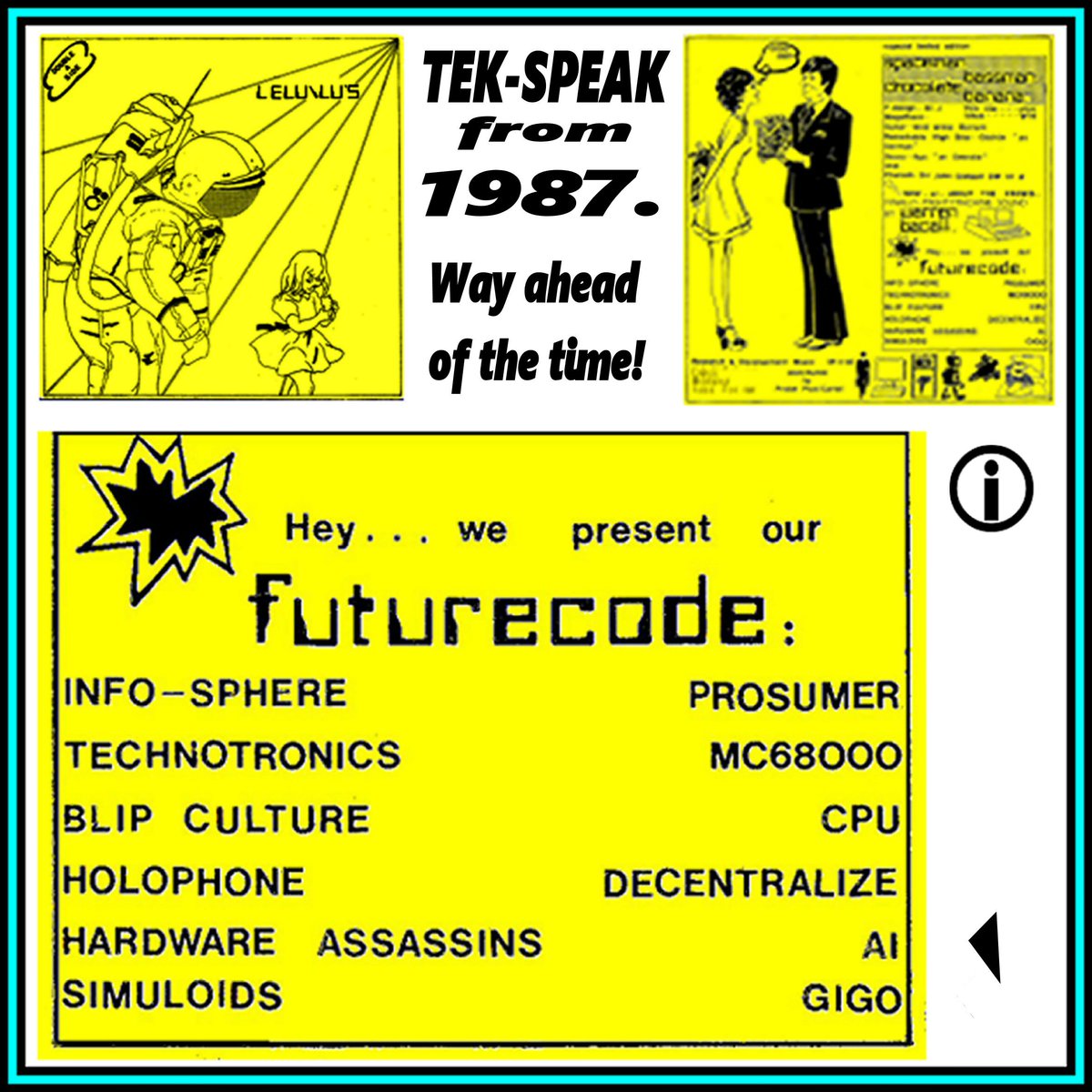 timekode1's tweet photo. From nearly 40 years ago . . . my (then) project LELULUS were into AI &amp; other Tek-Speak.  Proof re: back cover of a 7" single release showing such! 😎 (You can check out Lelulus on my YouTube Channel (@ Timekode1) where everything about that project is in one podcast). https://t.co/tvgly2x6jl
