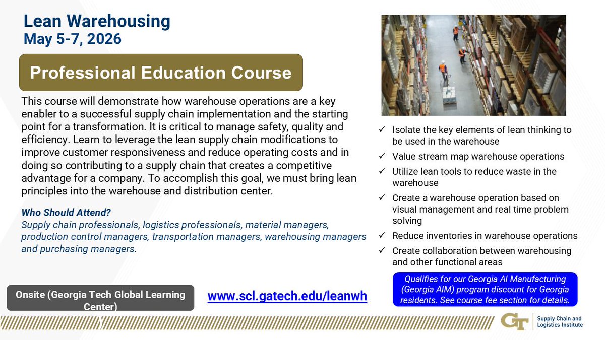 Georgia Tech Supply Chain and Logistics Institute tweet media