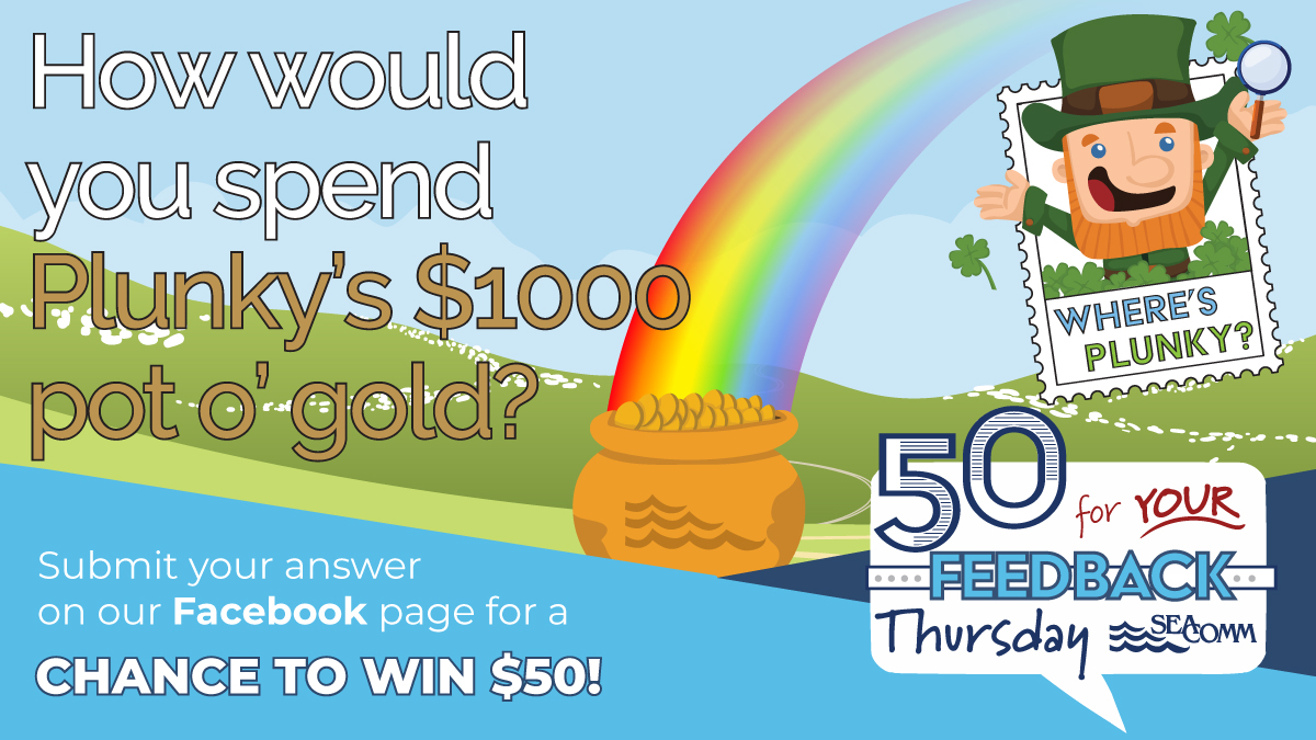 Let us know how you would spend or save Plunky’s $1,000 pot o’ gold!

Head over to our Facebook page to answer this "50 for Your Feedback" question of the week for your chance to win! #win #giveaway #play #yourchancetowin #50foryourfeedback