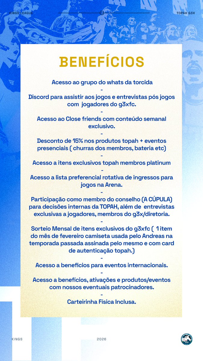 organizadag3x's tweet photo. 🥇 MULA FANÁTICO - O nível máximo da Tribo. 

Se é pra ser TOPAH, é pra ser no mais alto nível. Aqui você não só acompanha… você participa.

🟡🐴 Mula Fanático é pra quem vive a TOPAH 24/7

Link nos comentários.

#TOPAH #MulaFanático #SócioTOPAH #G3X https://t.co/qfI2iVWJxC