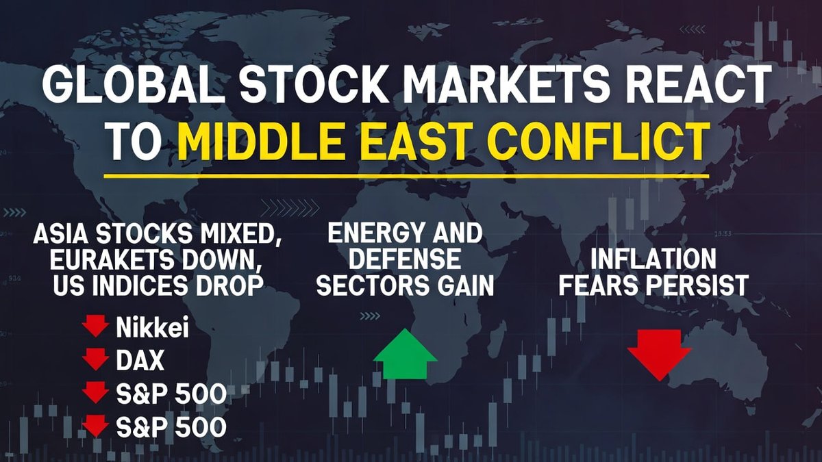 _quackola_'s tweet photo. The joint U.S.-Israel military operation against Iran and subsequent retaliatory actions have caused volatility in global stock prices.
Asian stocks: Suffered widespread heavy losses, severely impacted by energy import dependency. South Korea's KOSPI plunged over 6% in a single day (marking one of its steepest declines in recent years), Japan's Nikkei 225 fell nearly 3%, emerging markets like India dropped more than 3%, while Hong Kong and mainland Chinese stocks also declined significantly under pressure.
European Stocks: Suffered sharp declines, with Germany's DAX falling 2.5%-2.7%, France's CAC 40 dropping about 2.1%, and the UK's FTSE 100 showing a relatively milder but still negative performance.
U.S. Stocks: Experienced intense volatility, opening lower in early trading (with the Dow Jones Industrial Average briefly plunging over 1,200 points), but partially recovered by the close. All three major indices ultimately ended slightly lower or flat (the S&P 500 fell about 0.9%, the Nasdaq dropped roughly 1%).
Middle Eastern local stock markets: Israel's Tel Aviv TA-35 index bucked the trend with a 4.61% surge, hitting a nearly one-year high, indicating that certain assets benefited from the “home-field advantage” effect amid the conflict.