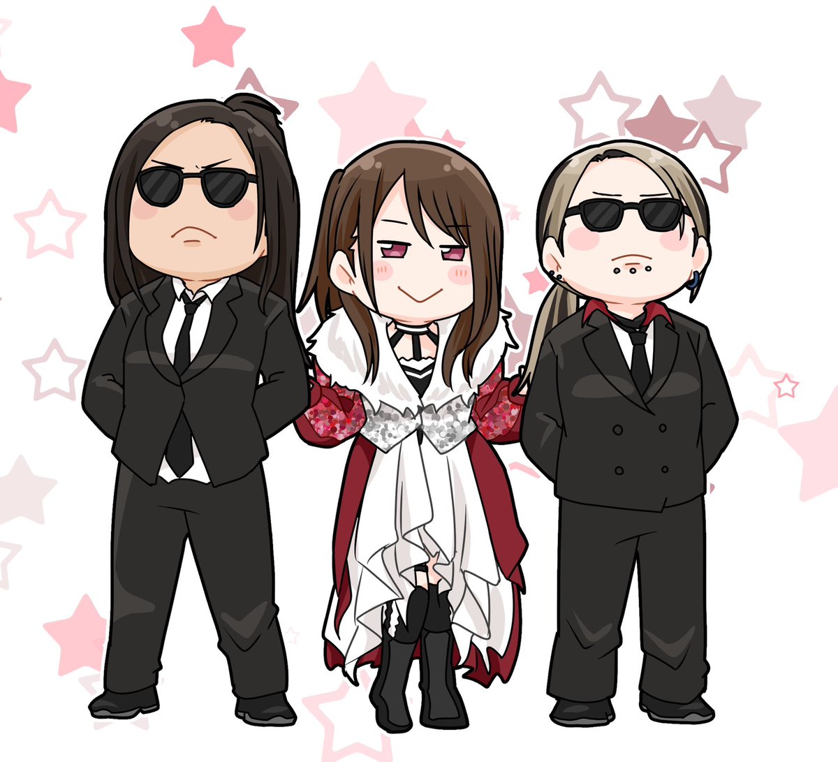 「沙希様とSPのお二人 #STARDOM」|たぬきち🤼‍♀️連載『輝け‼︎スターダム女子校』のイラスト