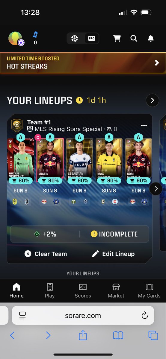 RyanGoring1's tweet photo. @Sorare @ni2las can you please tell me what the issue is with this lineup and why I can’t enter it https://t.co/vVeCYm3G3R