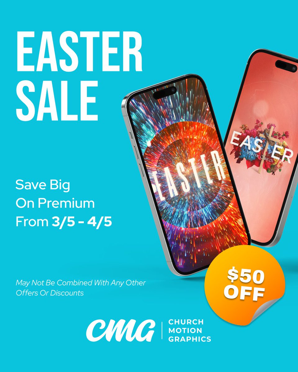 🎉 Easter is just around the corner! Save $50 on CMG's best-selling Premium subscription packed with motion backgrounds, countdowns, sermon slides, social graphics &amp; more. 

👉 Hurry because this limited-time offer won't last! hubs.li/Q044WJsF0
