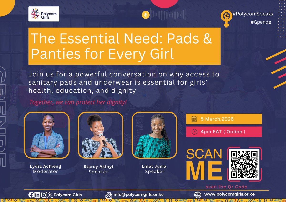 AkinyiStar83449's tweet photo. A comfortable undergarment is one which is not too tight and not too loose. Girls lack extra undergarments since the parents have other needs to fulfill and end up not providing for the girls. Period poverty and period stigma continue to be a serious issue.
#PolycomSpeaks https://t.co/nsAeR0C8Ay