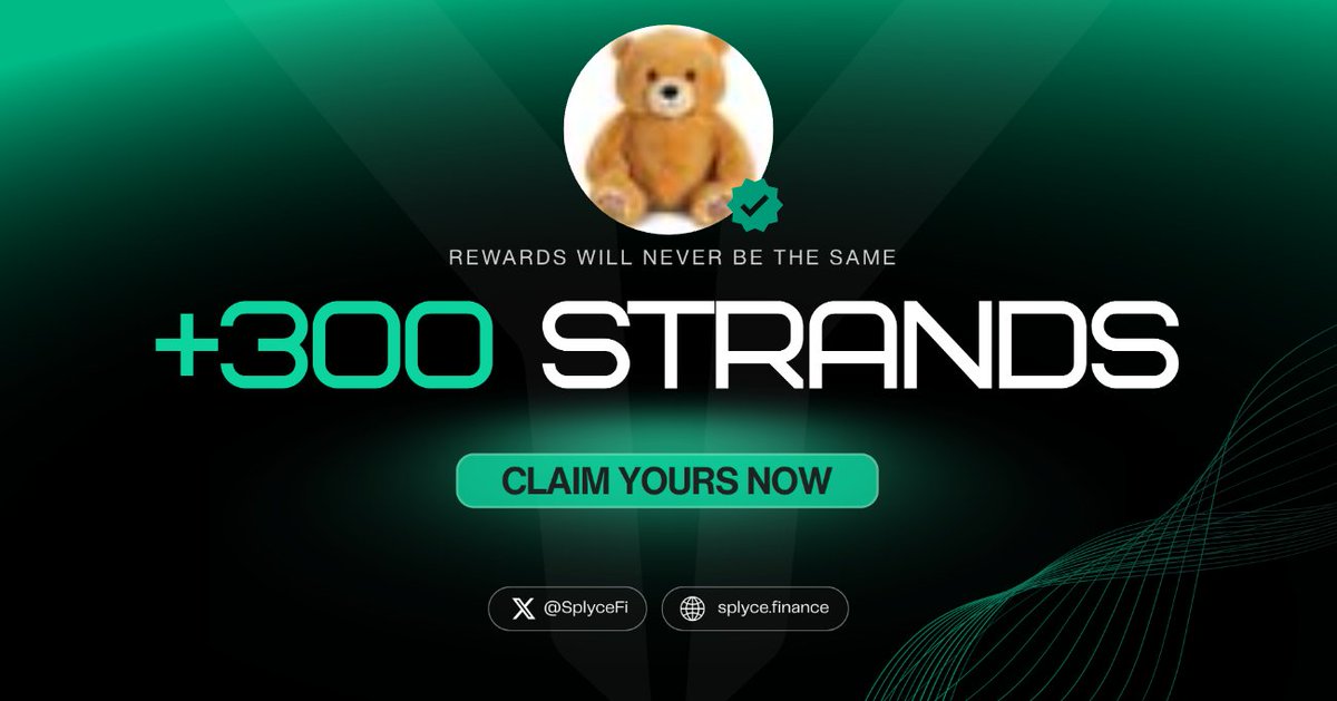 robbycr6's tweet photo. 300 Strands claimed. 

Real-world yield is coming to Solana with @SplyceFi 

Feels good to be early.

Your turn: https://t.co/iu1iynQkNH https://t.co/3X9wzOvETg