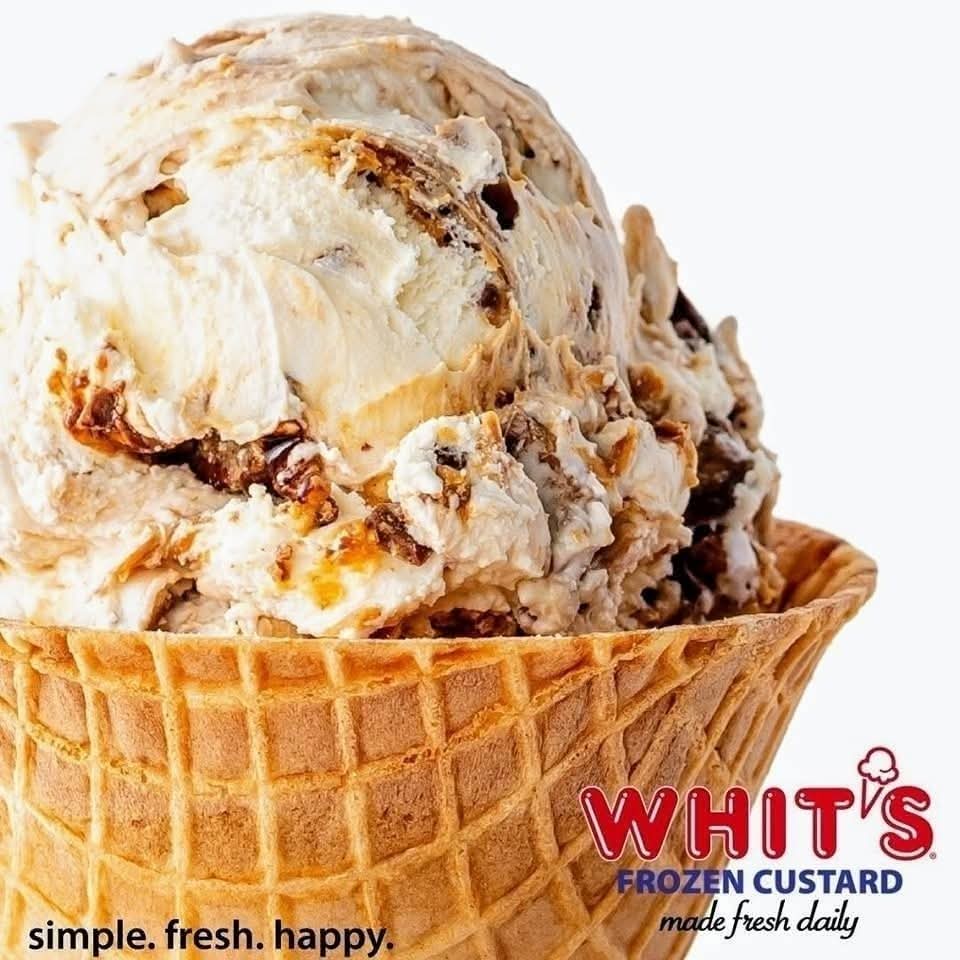 The flavor today is: BEACH MADNESS!

Vanilla custard with swirls of peanut butter, chocolate syrup, and Reese's®.