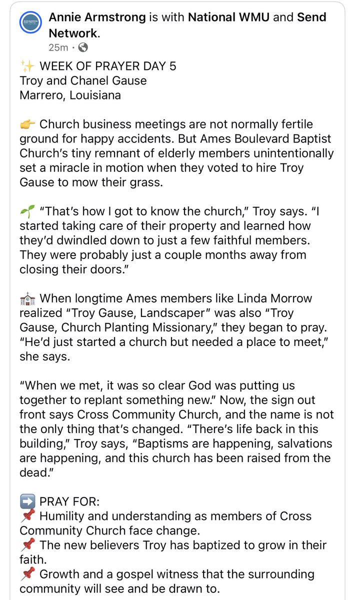 SendWV's tweet photo. Week of Prayer- Day 5- Annie Armstrong Easter Offering for North American Missions 

https://t.co/1yfC47TAb9 https://t.co/HrHtklH08I