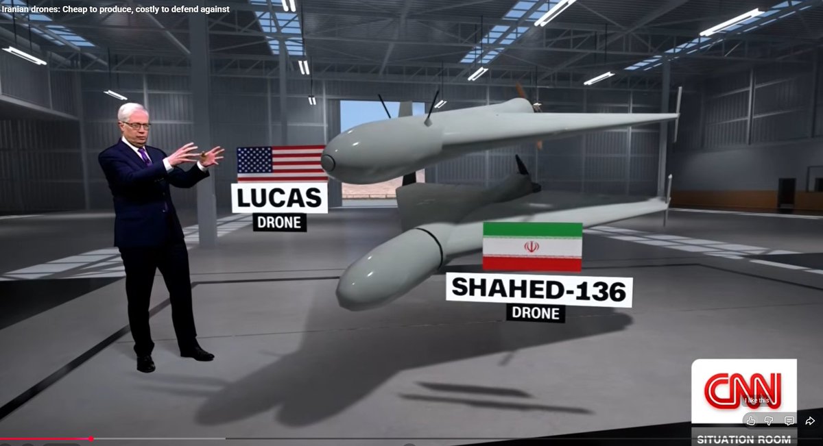 FurkanGozukara's tweet photo. CNN just reported that the U.S. is copying Iranian military drones. 
The U.S. is copying the SHAHED - 136 and rebrand it to LUCAS.
 
They say this drone is cheap to build and to use in military operations, but super expensive to defend yourself against it. https://t.co/KAKKVYZKCT