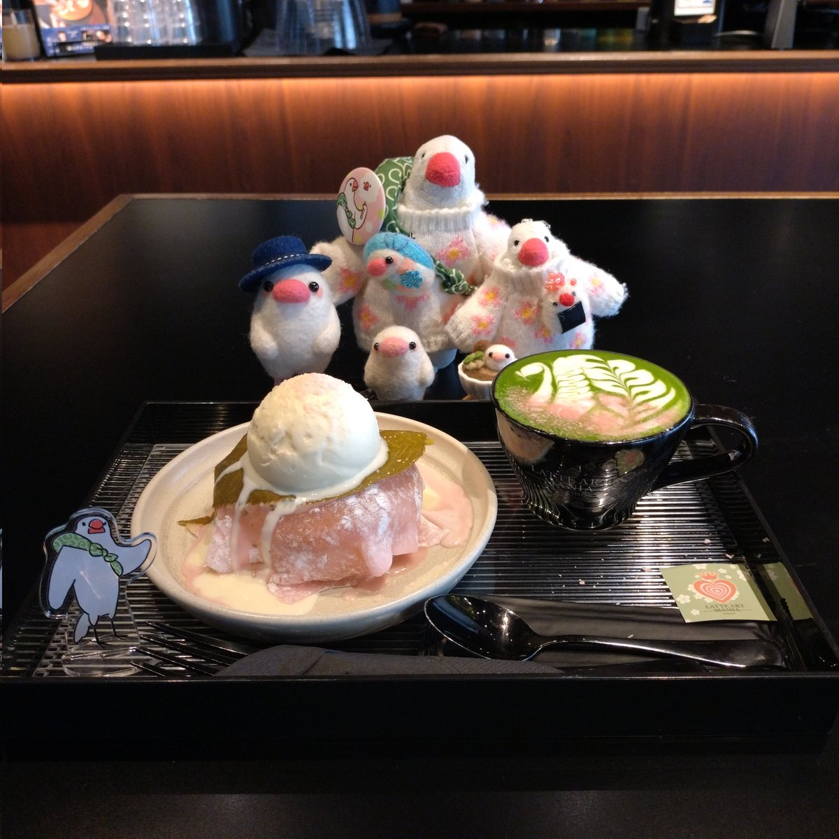 miyu_cyuncyun's tweet image. 今日は桜メニュー🌸のペアをオーダー🎵
桜餅パルフェと桜抹茶ラテ😄

めっちゃ美味しかった😄🖐️

#LATTE ART MANIA TOKYO
#FUKUOKA店
#桜餅パルフェ
#桜抹茶ラテ