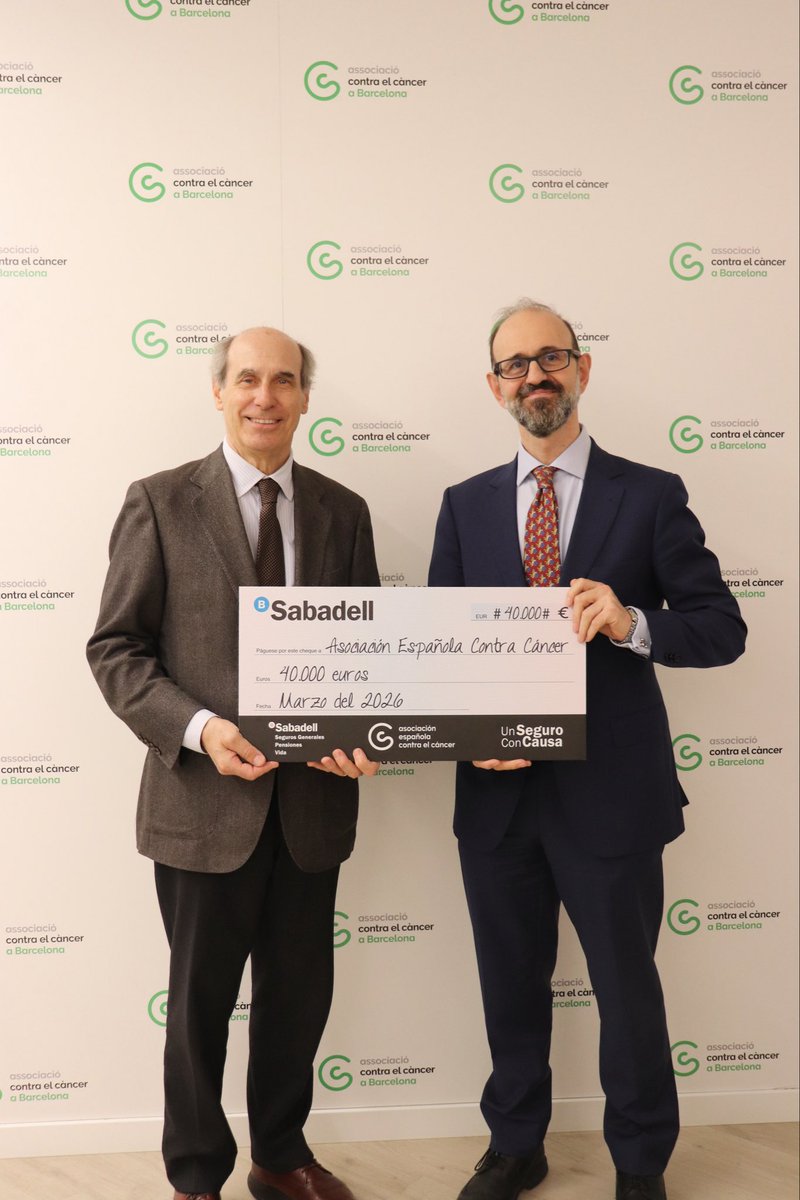 ContraCancerBCN's tweet photo. Avui hem formalitzat la signatura del conveni amb BanSabadell Seguros Generales, BanSabadell Vida i BanSabadell Pensiones, en el marc del projecte “Un seguro con causa”. https://t.co/2otu8jx5Kr