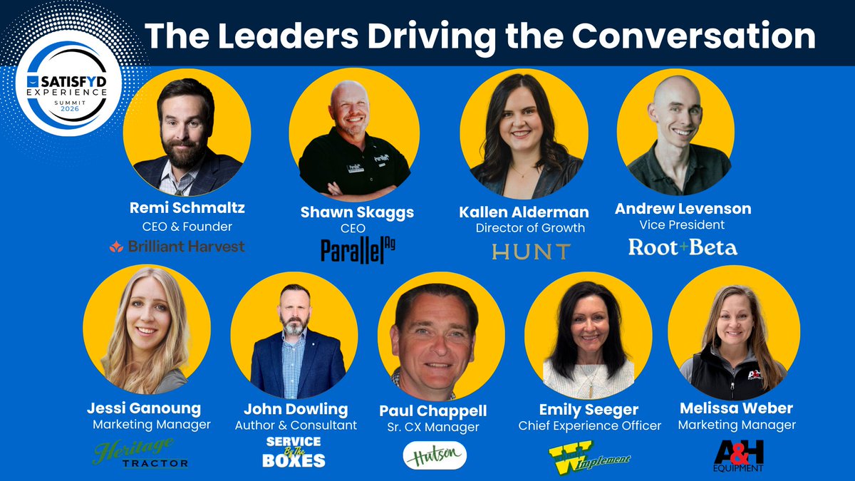 🌟 Upcoming SATISFYD Experience Summit! 🌟
Our Marketing Manager, Melissa Weber, is proudly speaking at the SATISFYD Experience Summit, a two-day virtual event focused on how equipment dealers are strengthening both the customer and employee experience!
👉 resources.satisfyd.com/2026-satisfyd-…