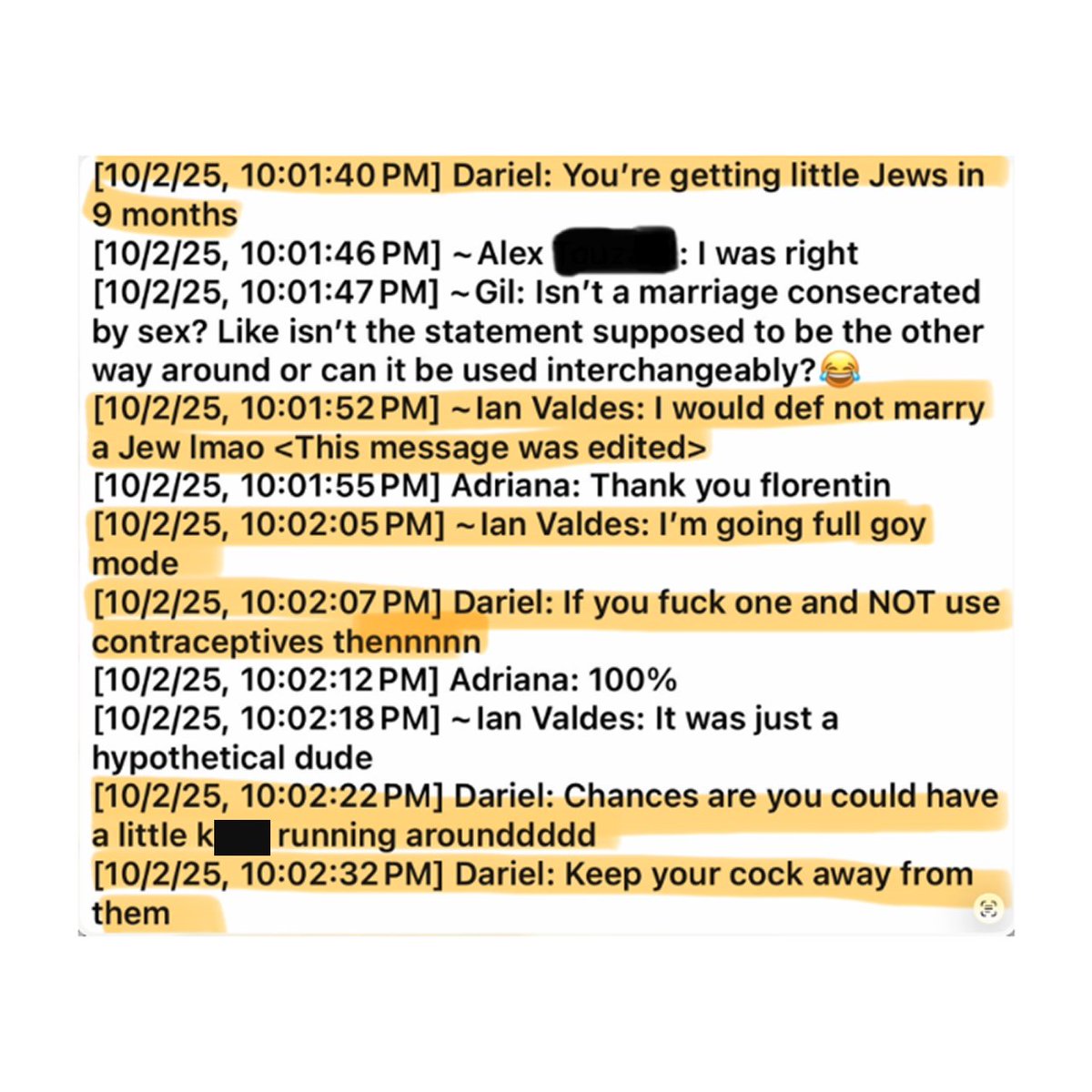 Fly_Sistah's tweet photo. @notcapnamerica William Bejerano was the primary user of the N-word in the group. He posted a block of text calling for dozens of acts of extreme violence against Black people, who he referred to using the N-word, including crucifying, beheading and dissecting people.  https://t.co/GhJLB6ChfS https://t.co/314HkWwfFq