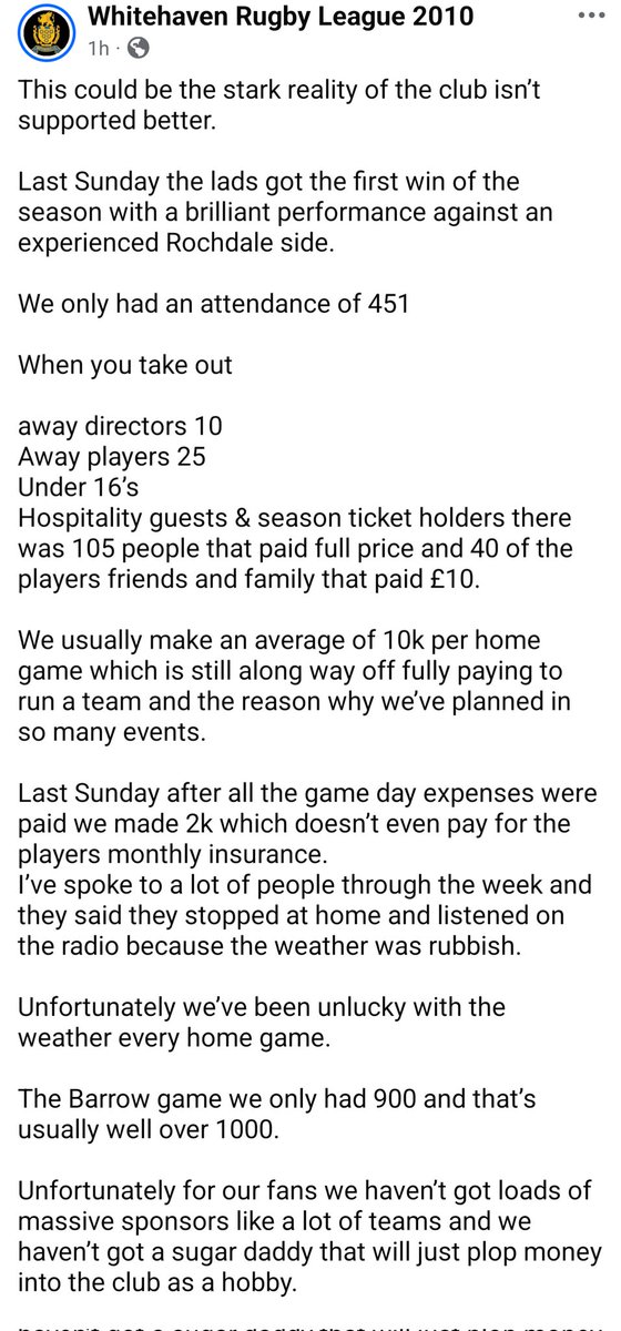 Forty20LIVE's tweet photo. The stark reality of semi-pro sport in 2026.

@OfficialHavenRl https://t.co/Gpqpxy55lM