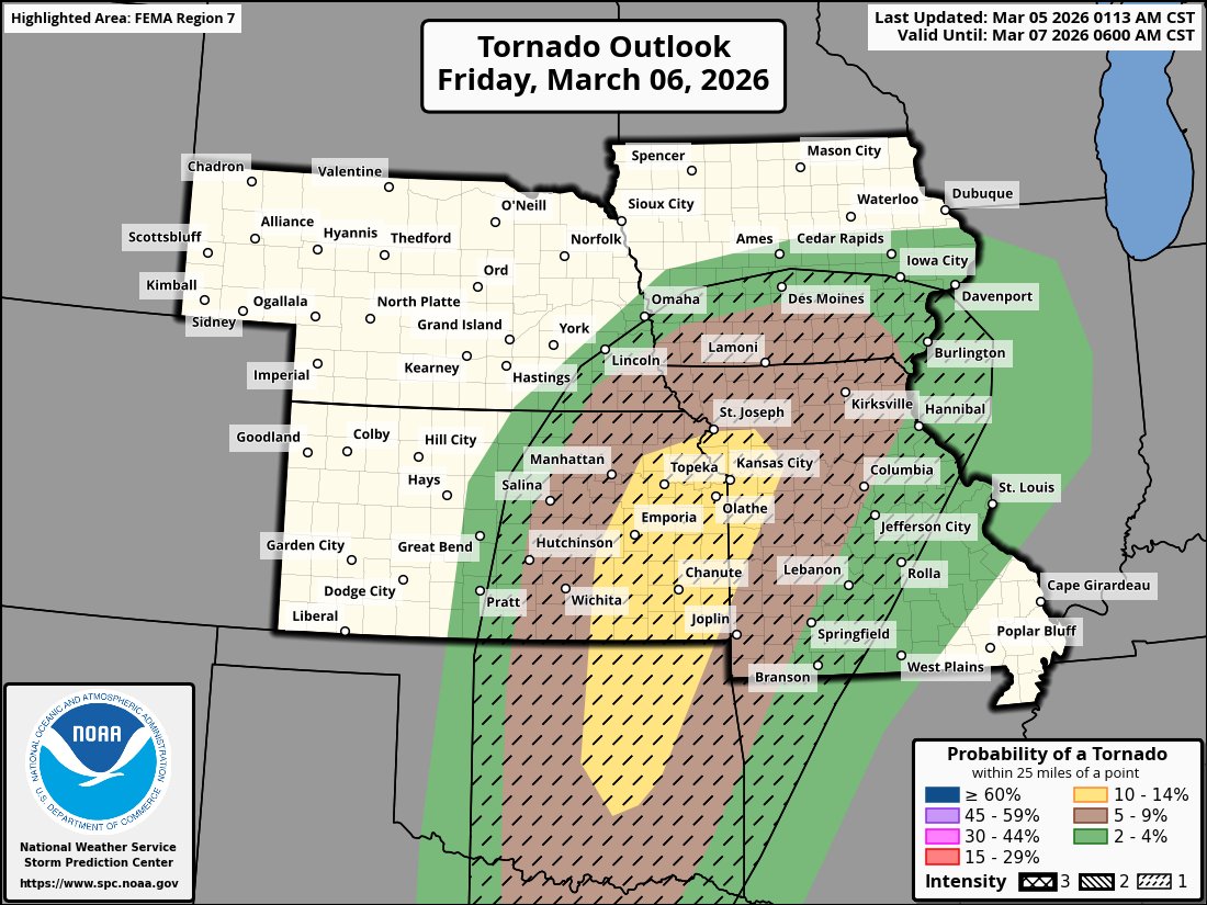 Friday's severe weather risk covers a large area. Strong tornadoes ...