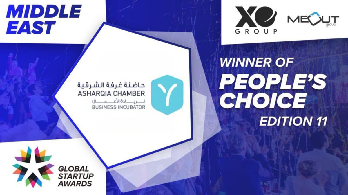 AsharqiaChamber's tweet photo. حاضنة غرفة الشرقية لريادة الأعمال تحصل على المركز الاول لاختيار الجمهور والمركز الثاني لافضل المسرعات والحاضنات على مستوى الشرق الأوسط لجائزة ريادة الاعمال
Global Startup Award https://t.co/FiRi1v57jI