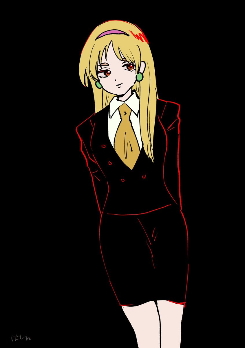 黒スーツ良すぎたという絵 