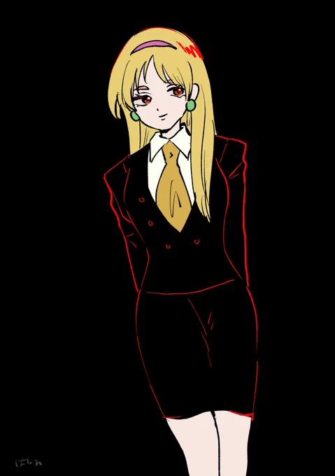黒スーツ良すぎたという絵