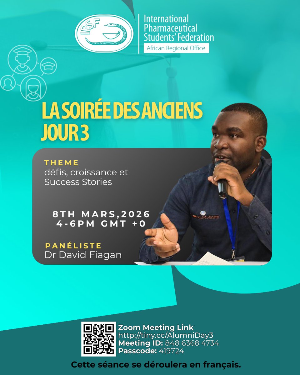 IPSFAfRO's tweet photo. 𝐃𝐀𝐘 𝟑 | 𝐀𝐋𝐔𝐌𝐍𝐈 𝐍𝐈𝐆𝐇𝐓 𝐖𝐄𝐁𝐈𝐍𝐀𝐑

Three nights. Three distinguished alumni. One powerful opportunity to learn, connect, and grow.

We conclude the series with Dr David Fiagan. https://t.co/oRKwVElPW8